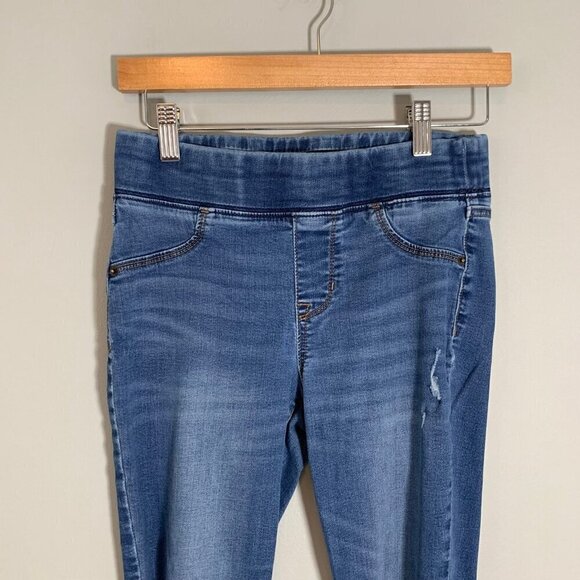 Old Navy‎ rockstar distressed elastic waist pull on skinny stretch denim jeans - Picture 2 of 10